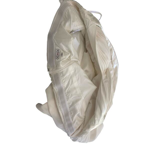 OC by Oleg Cassini Womens Ivory Maxi Halter Evening Gown Dress Silk Beaded 14 - Picture 5 of 13